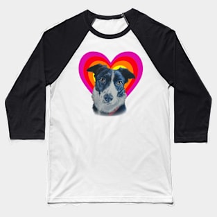 Beautiful painting of a collie dog in a heart Baseball T-Shirt